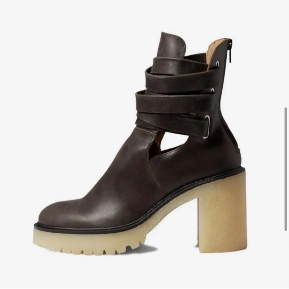 Free People Jesse Cutout Platform Boot in Bitter Brown